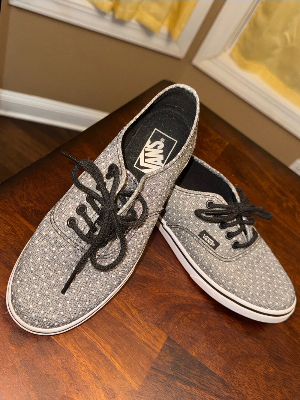 Vans Gray Polka Dot Canvas Low-Top Sneakers
